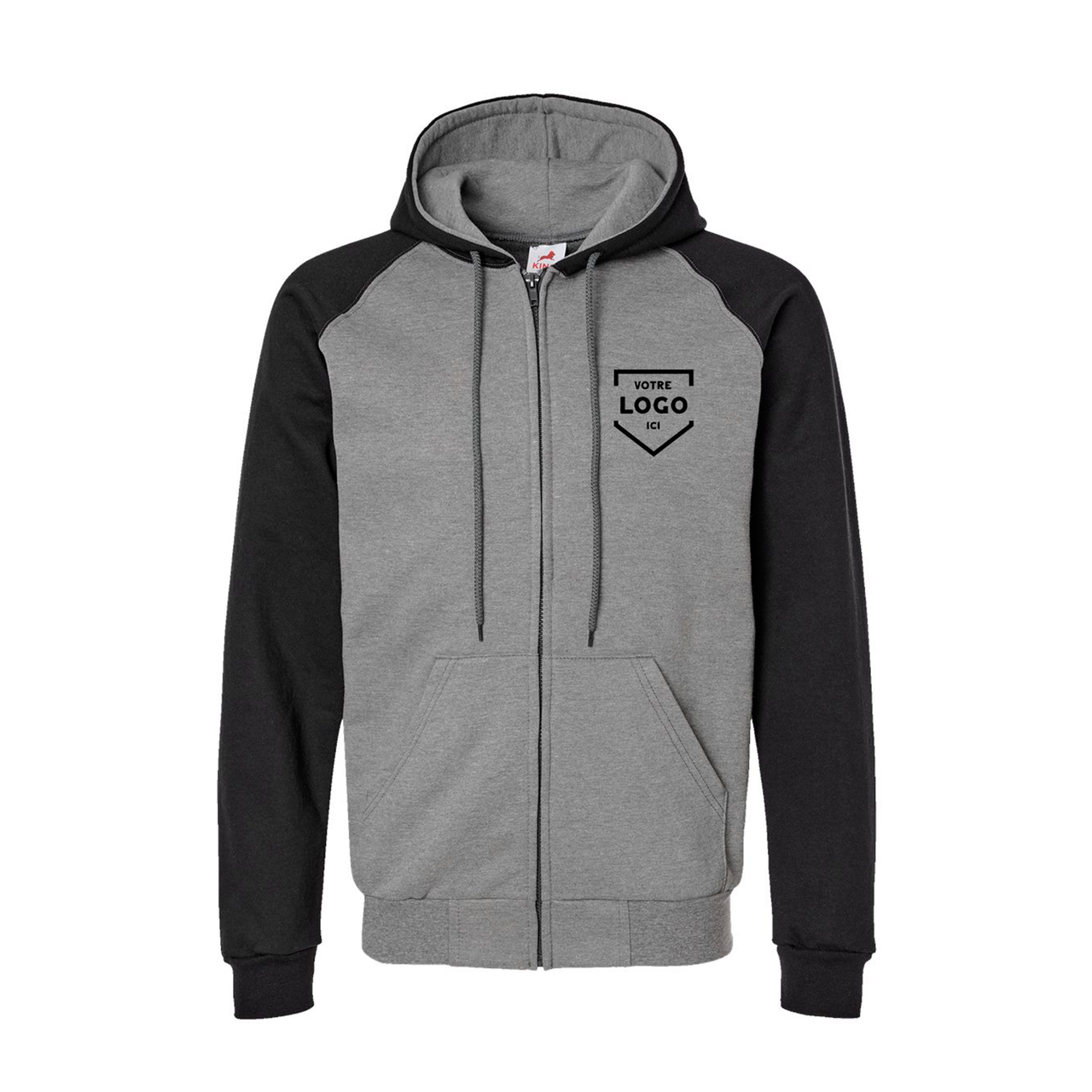 Hoodie Raglan avec Fermeture Éclair pour Hommes/Unisexes