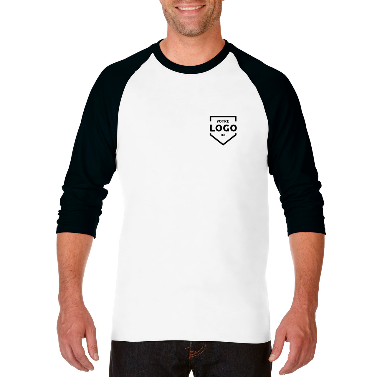 T-Shirt Raglan Manches 3/4 pour Hommes/Unisexes